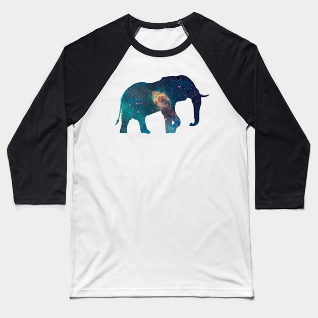 Elephant Ilustration Baseball T-Shirt by giantplayful